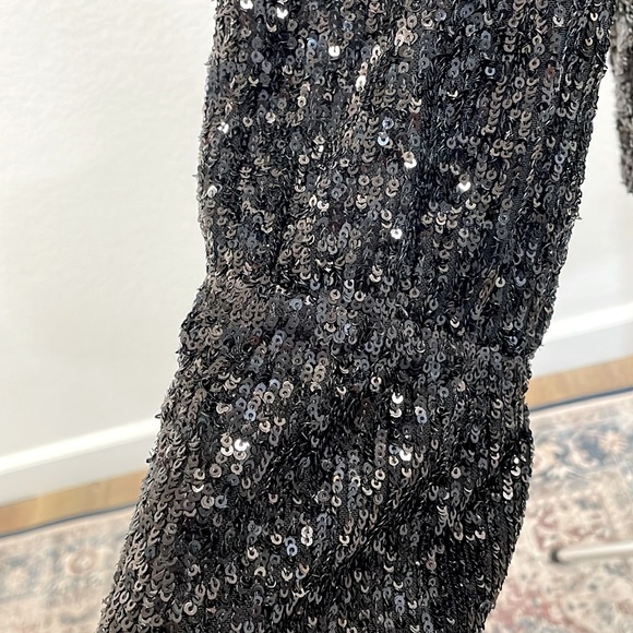ZADIG & VOLTAIRE Black Beaded Sequins Long Sleeve Bell Wrist Nwt Size M - Picture 3 of 12